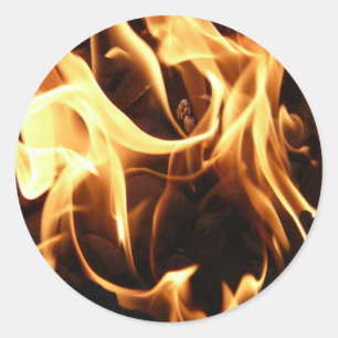 Fire and Flames Classic Round Sticker