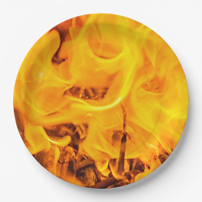 Fire and flames paper plate (Front)