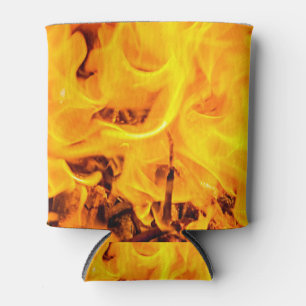 Fire And Flames Pattern Can Cooler