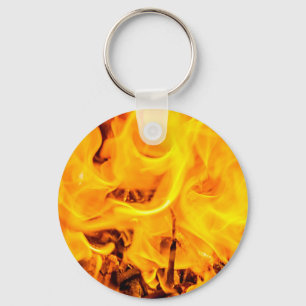 Fire And Flames Pattern Key Ring