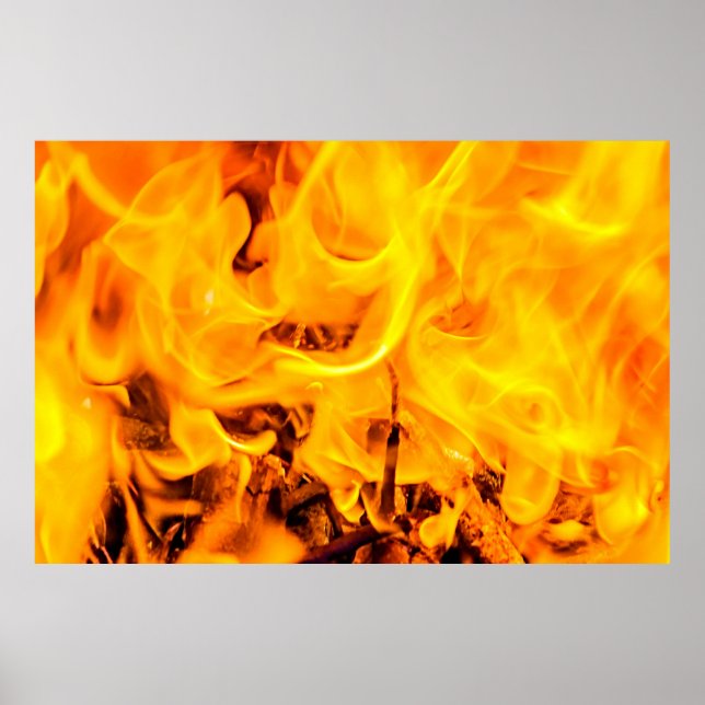 Fire And Flames Pattern Poster (Front)