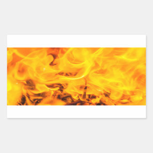 Fire and flames rectangular sticker