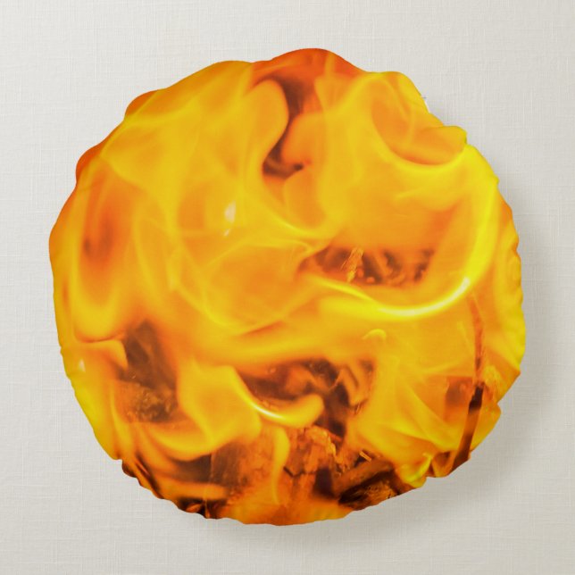 Fire and flames round cushion (Back)