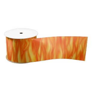 Fire and flames satin ribbon