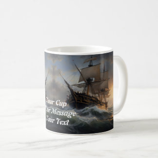 Fire and Foam: The English Warship of 1805 Coffee Mug