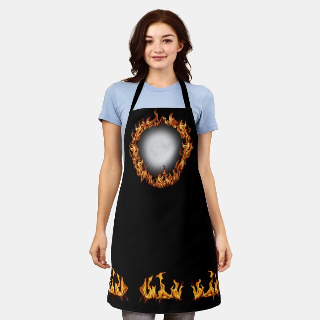 Fire and Full Moon Apron (Worn)
