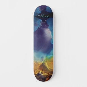 Fire and Ice abstract Nebula  Skateboard