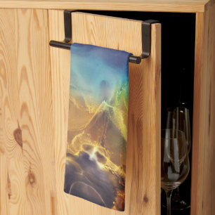 Fire and Ice abstract Nebula  Tea Towel