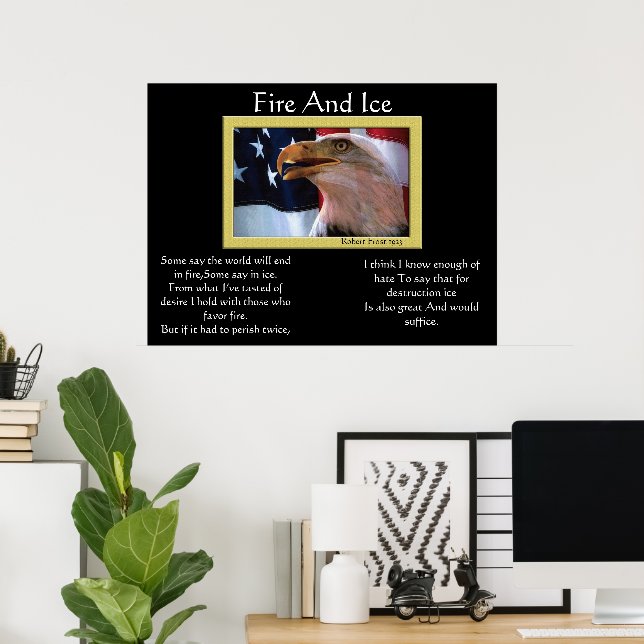Fire And Ice Bald Eagle 4th Of July Posters (Home Office)