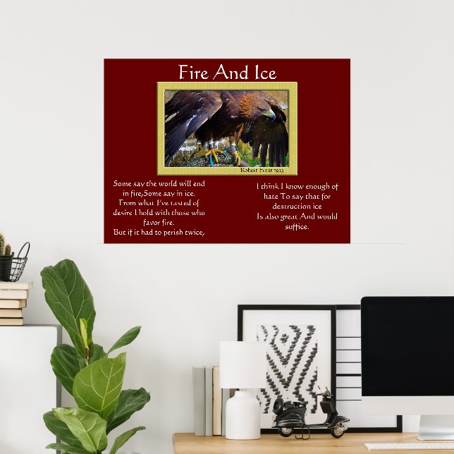 Fire And Ice Bald Eagle On A Rope  Posters (Home Office)