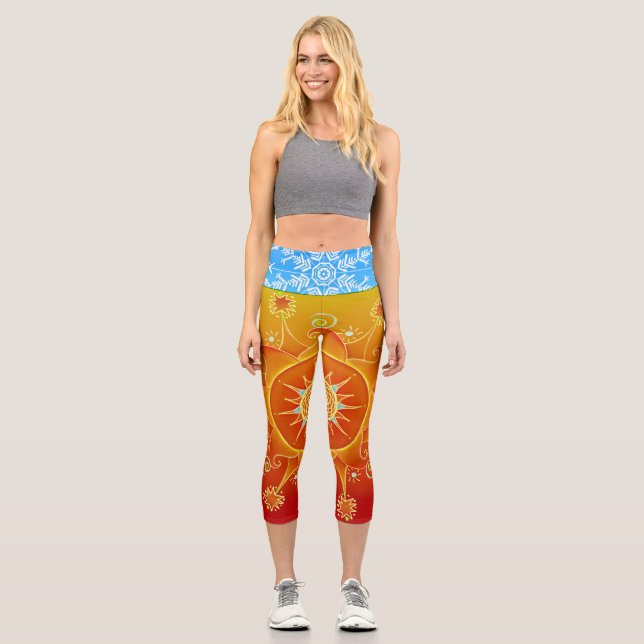 Fire and Ice Capri Leggings (Front)