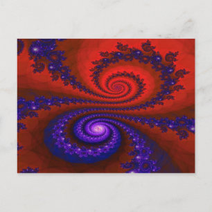 Fire and Ice Fractal Abstract Art Postcard