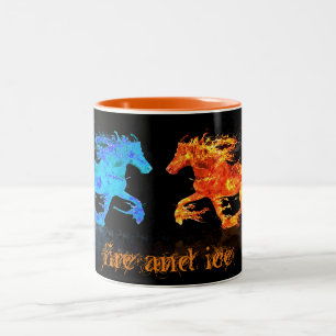 Fire and Ice Horses  Two-Tone Coffee Mug