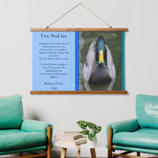 Fire And Ice Mallard Duck In Water Hanging Tapestry
