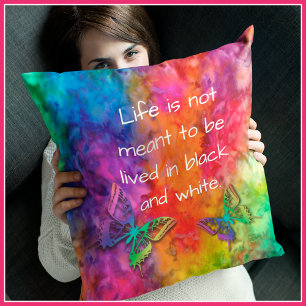 [Fire and Ice] Rainbow Boho Butterfly Tie-Dye Cushion