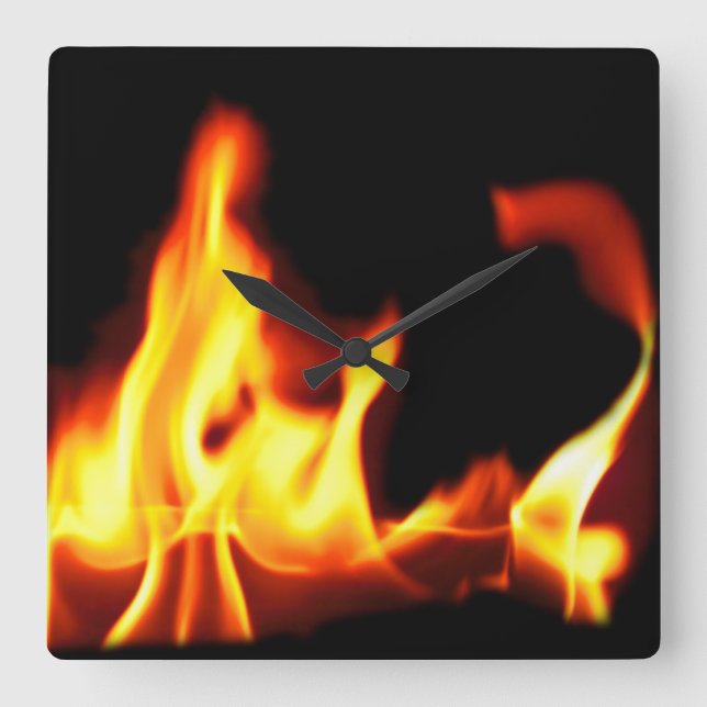 Fire and Ice Square Wall Clock (Front)