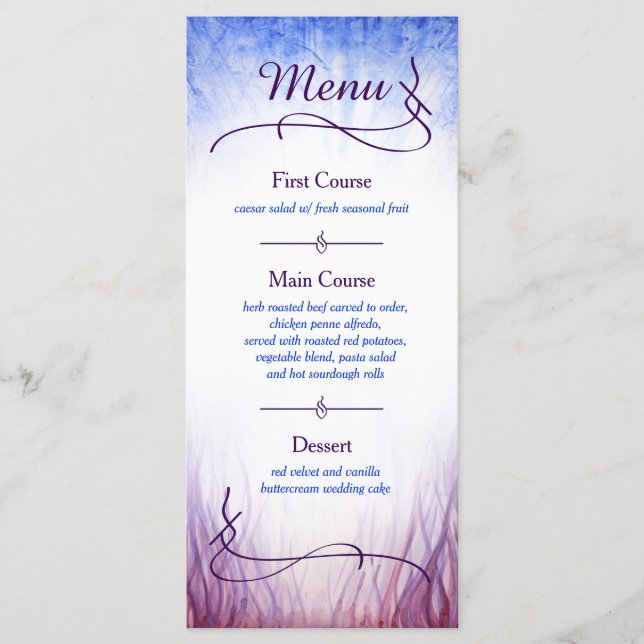 Fire and Ice Theme Custom Menu - Watercolor (Front)