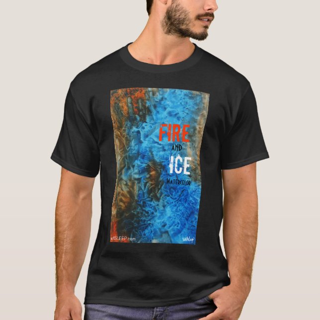 'Fire and Ice' Watercolor t-shirt by unASLEEP (Front)