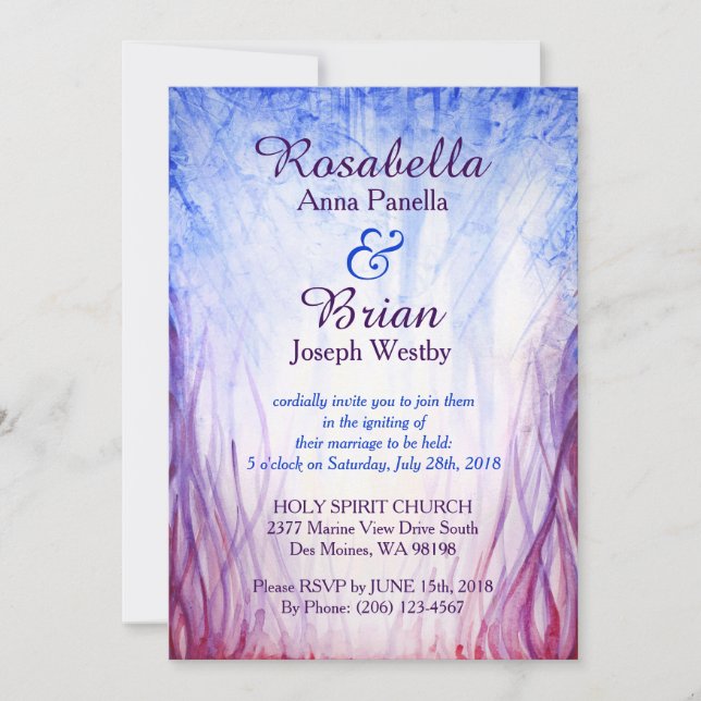 Fire and Ice Wedding Invitation (Front)