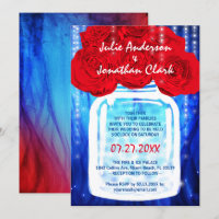 Fire and Ice Wedding Invitations | Red and Blue