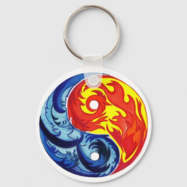 Fire and Ice Yin-Yang Key Ring (Front)
