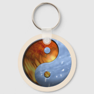 Fire and Ice Yin Yang Key Ring