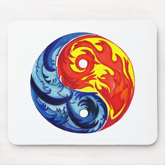 Fire and Ice Yin-Yang Mouse Mat (Front)
