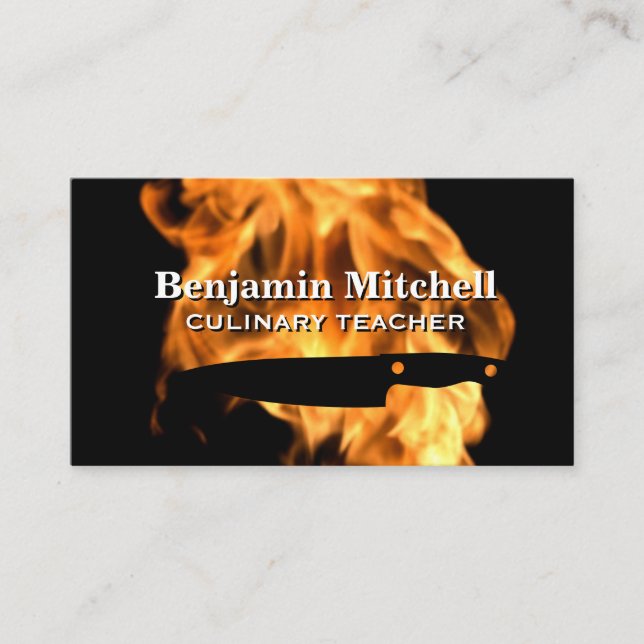 Fire and Knife Business Card (Front)