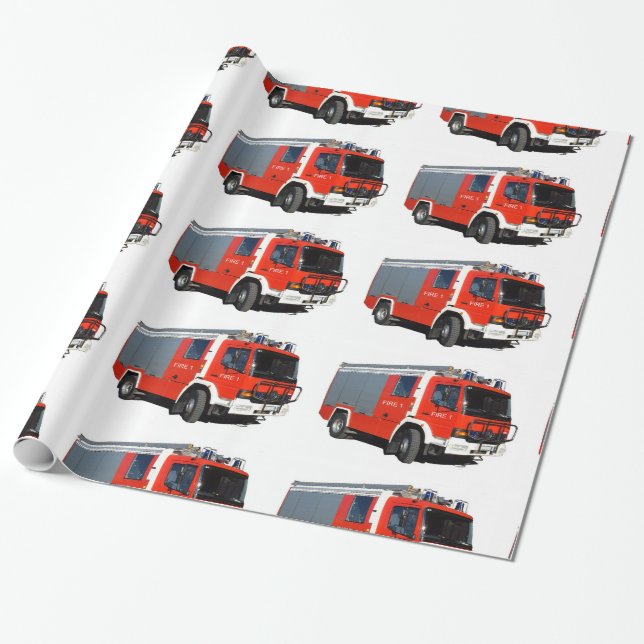 Fire and Rescue Engine image for wrapping paper (Unrolled)