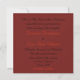 Fire and Rose wedding invitation