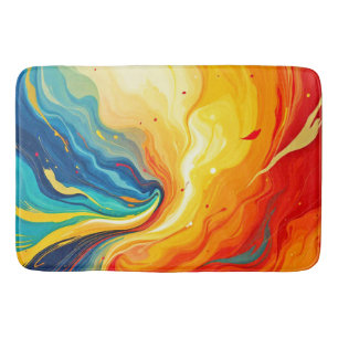 Fire and Water Abstract Bath Mat