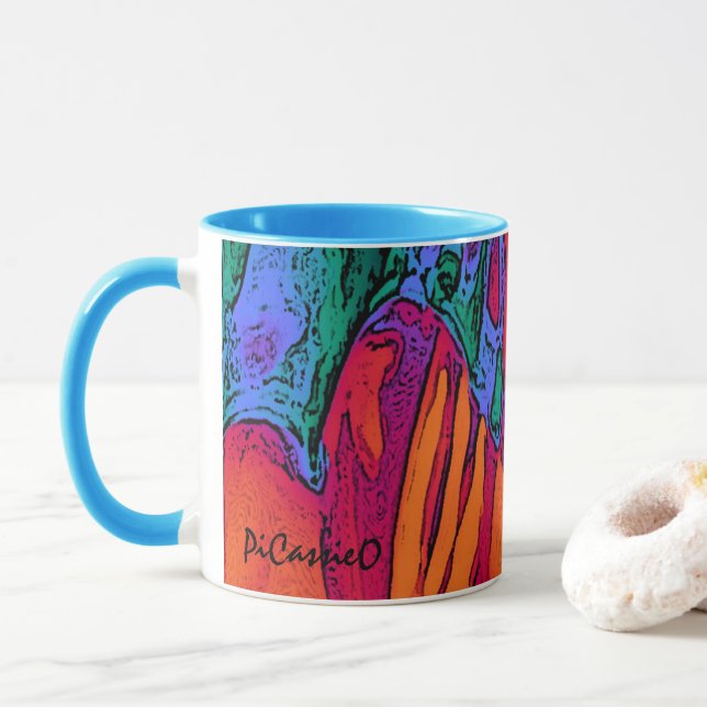 Fire and Water Collectable Art Mug by PiCassieO (With Donut)