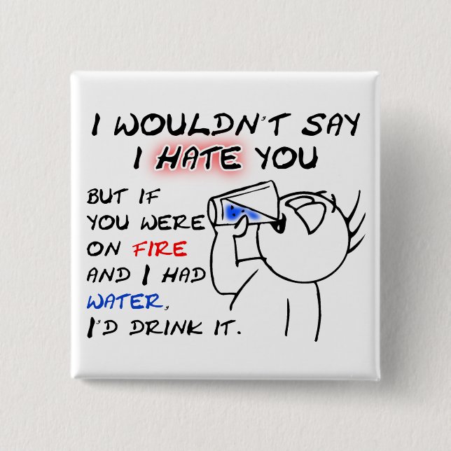 Fire And Water Funny Button Badge (Front)