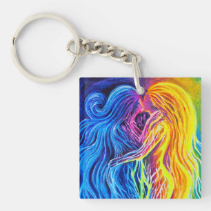 Fire and water key ring
