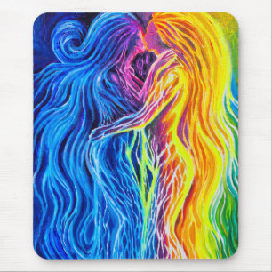 Fire and water mouse mat