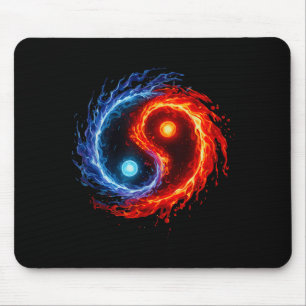 Fire And Water Yin Yang Symbol Balance Tai Chi Ene Mouse Mat