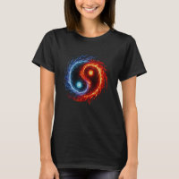 Fire and Water Yin Yang Symbol Balance Tai Chi Ene