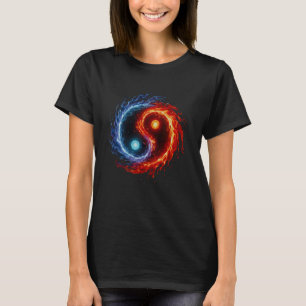 Fire and Water Yin Yang Symbol Balance Tai Chi Ene T-Shirt