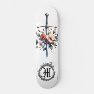 *~* Fire AP88 Medieval Sword Floral Floral Skateboard