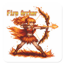 Fire Archer Pixel Art RPG Fantasy Flame Warrior