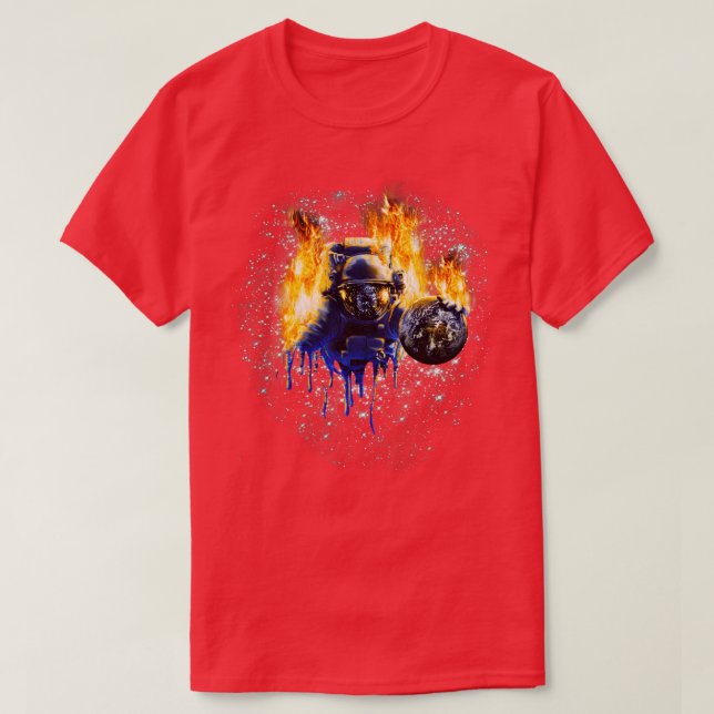 Fire Astronaut T-Shirt (Design Front)