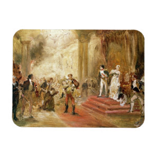 Fire at the Austrian Embassy (oil on canvas) Magnet