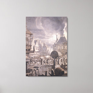 Fire at the Old Town Hall in Amsterdam Canvas Print
