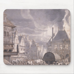 Fire at the Old Town Hall in Amsterdam Mouse Mat
