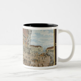 Fire at the Royal Theatre in Dresden Two-Tone Coffee Mug