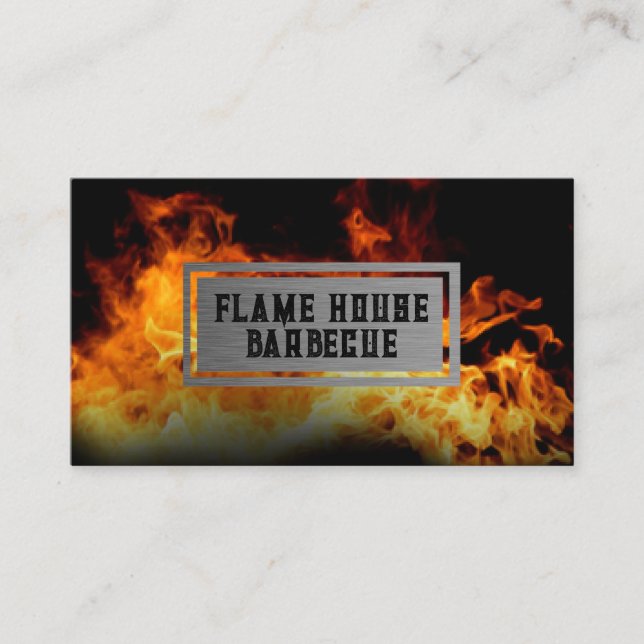 Fire Background Business Card (Front)