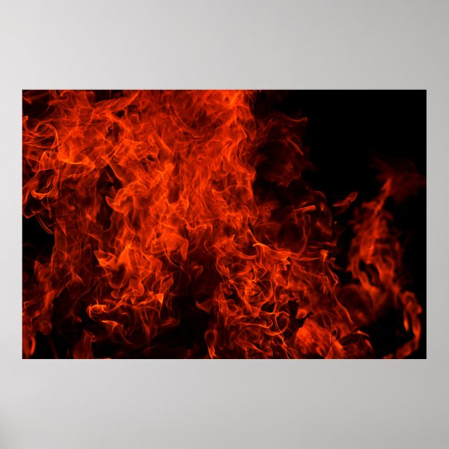 Fire background flame black hot poster (Front)