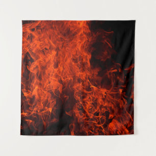 Fire background flame black hot tapestry
