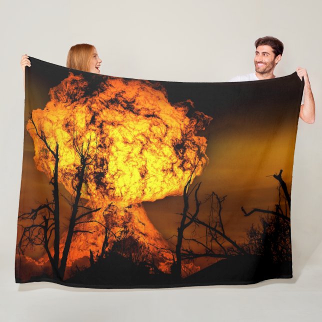 FIRE BALL of the APOCALYPSE Fleece Blanket (In Situ)
