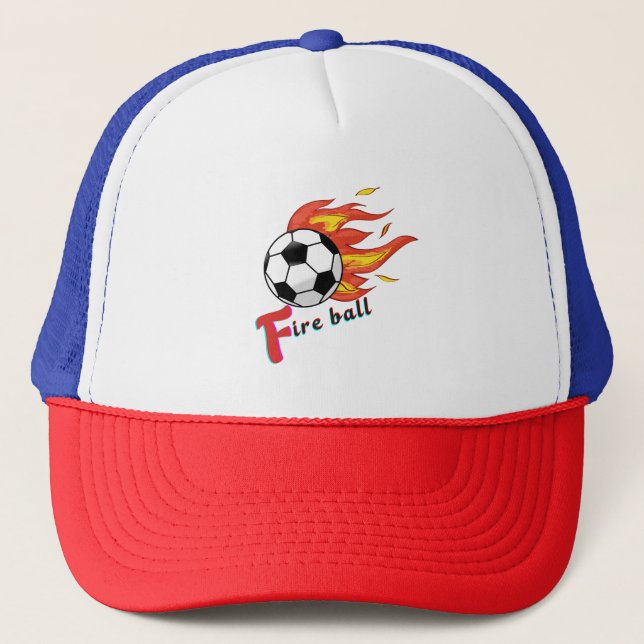 Fire Ball – Soccer on Fire Trucker Hat (Front)